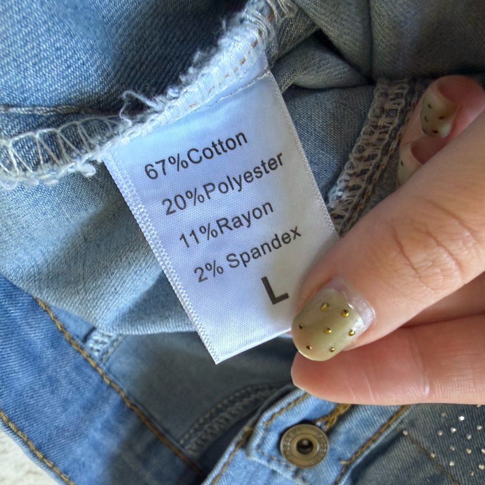Phoebe J. Collection Rhinestone Bedazzled Blue Denim Jacket Sparkle Bridal Bride - Picture 15 of 16